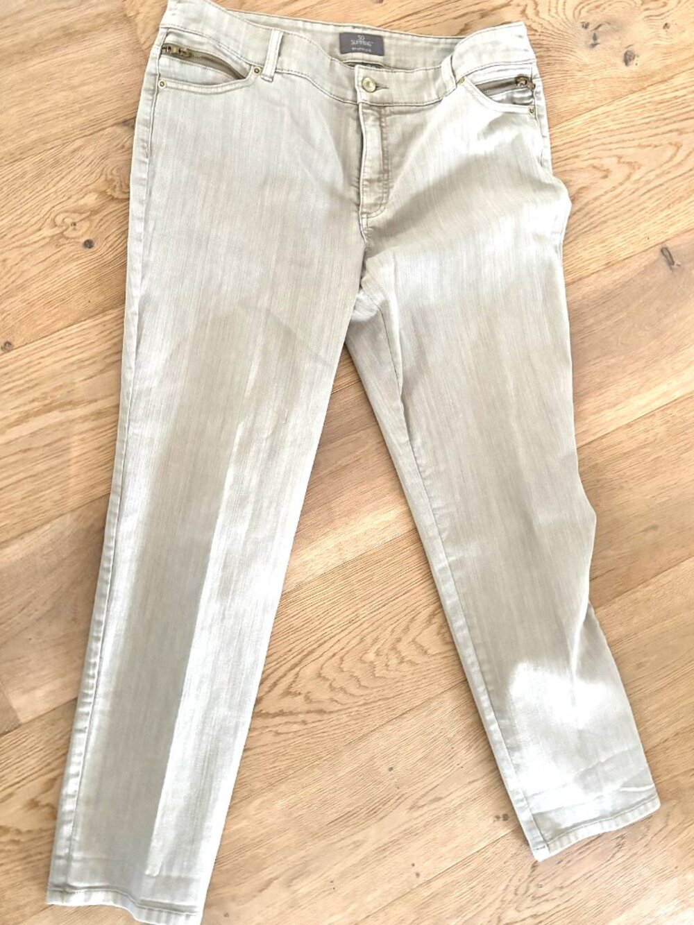 CHICO'S SO SLIMMING JEAN SIZE 2.5 [14R] IN TAUPE